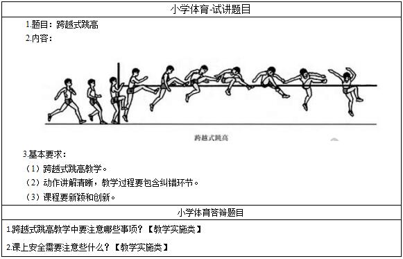 2016下半年小学体育教师资格证面试真题:《跨