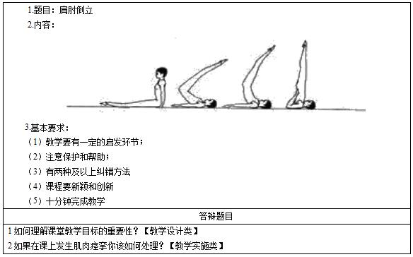 2016下半年小学体育教师资格证面试真题《肩肘倒立》