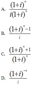 在下列公式中,()是计算年金终值系数的正确公式